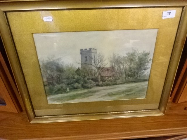 Charlotte M. Denyer watercolour of Pakefield church (55 x 43)cm - Image 3 of 3