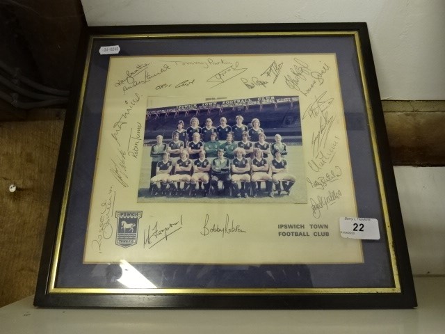 Signed Ipswich town football club team photo led by Bobby Robson (33 x 33)cm - Image 2 of 5