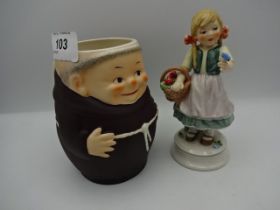 Goebel monk and Hummel 216 figure of a girl