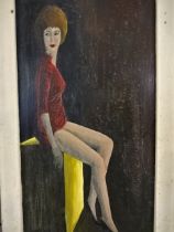 C. D. Emmerson Oil on board of lady, signed (25 x 50)cm