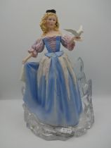 House of Faberge, Franklin Mint 'Princess of the ice palace' with glass stand, 30cm tall