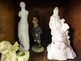 Quantity of items to include cherub can holder, chalk figures, and country companions labrodor