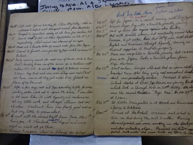 A 1941 Diary of a RAF member of an expeditionary force on a journey through Asia as a Japanese P.O.W - Image 6 of 8