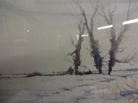 Pair of Jason Partner signed watercolours of winter scenes (40 x 30)cm