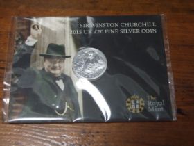 Sir Winston Churchill 2015 UK £20 Fine Silver Coin