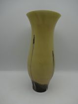 Caithness of Scotland art glass Ebony and sand vase, 22cm tall