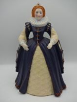 5 Historical figurines including Elizabeth 1st and Catherine the great etc, all around 20cm tall