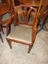 Repro Twin Pedestal Dining Table with one leaf and 6 chair frames ( 2 are carvers )