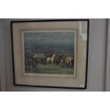 Signed Alfred Munnings print 'Gathering before the meet' 1922 edition