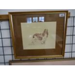 Framed picture of a Cocker Spaniel by John Trickett