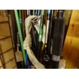 A collection of rods to include 2 Sea Boat and split cane