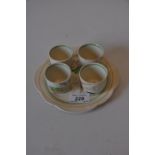 5 piece egg cup set with pheasant motif