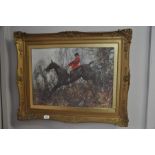 Framed Munnings print of Norfolk Staghounds Hunter