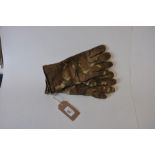 Leather camo army gloves size 8