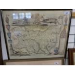 Framed picture of a Map of Suffolk