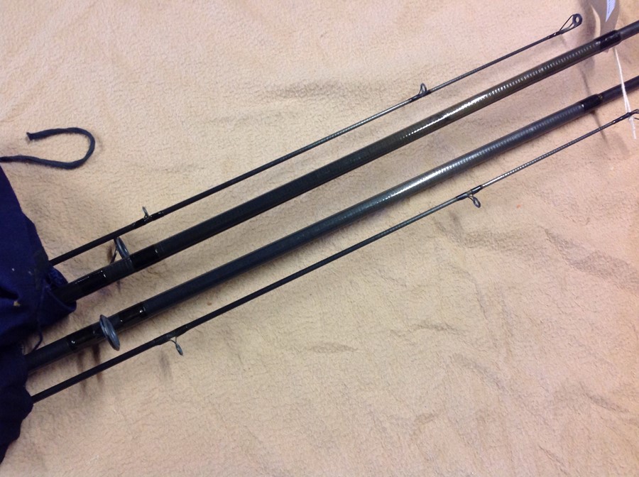 A pair of bespoke carbon 11ft Carp rods (w18) and bag