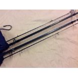 A pair of bespoke carbon 11ft Carp rods (w18) and bag