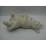 Hand made Moorside design Wellington ceramic cat, 23cm long