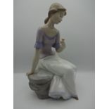 Lladro Nao girl, Spring Reflections, 27cm tall, boxed