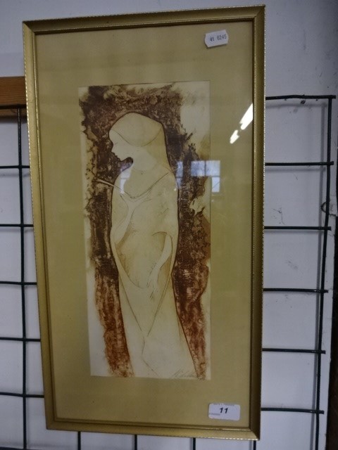 Watercolour of a lady, signed (48 x 26)cm - Image 2 of 3