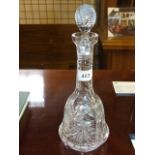 Cut Glass Decanter 10 inches tall excluding stopper