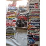 30+ Automotive magazines mostly focused on Aston Martin cars, containing issues 1-22 of Vantage