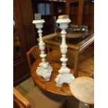 Pair Concrete / Resin Candlesticks 26 inches tall