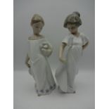 2 Lladro Nao figures 1433, 22cm tall incl 'How Pretty' and 'Together in the Countryside'