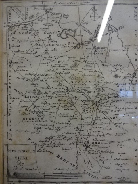 John Archer map of Monmouthshire believed to be from 1840 with hand colouring, plus Robert Morden