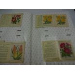 Album of Kensitas flower silk cigarette cards containing a mixed collection of small and large