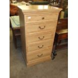 Modern 5 Draw Narrow Chest of Drawers 26 x 47 inches