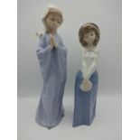 2 Lladro Nao figures, 27cm and 24cm incl "Too Cute"