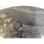 Arthur Rackham print from Peter Pan circa 1912 (45 x 60)cm