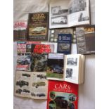 11 Automotive themed books plus classic car coin set