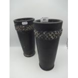 Pair of Black painted terracotta vases