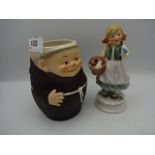 Goebel monk and Hummel 216 figure of a girl