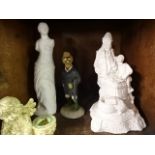 Quantity of items to include cherub can holder, chalk figures, and country companions labrodor