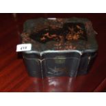 Oriental Tea Caddy 9 inches wide 5 tall