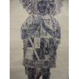 Rubbing? of a figure (100 x 44)cm