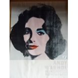 2 modern prints / advertising posters, Andy Warhol's Elizabeth Taylor and Auguste Rodin's 'The Kiss'