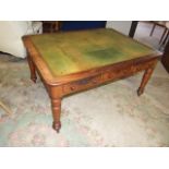 Victorian Mahogany Library Table with 3 drawers to each side 57 x 42 inches 28 inches tall