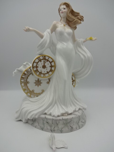 Royal Worcester 'Millenia' figure, limited to 1000. (bird has broken away from hand and needs