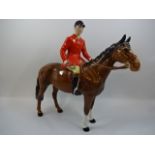 Beswick horse and rider A/F. Horse has had leg repair, rider has had neck repair and has missing
