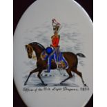 2 mounted ceramic military plaques, 1833 Dragoon guards and light Dragoons (20 x 25)cm
