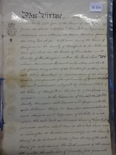 1671 four page will plus 1796 assignment for a road widening and repair job on a Bedford road - Image 4 of 6