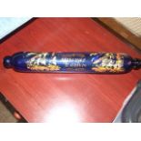 Antique Blue Glass Rolling Pin ( damage to end ) 16 inches long
