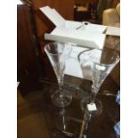 Pair of Jasper Conran Waterford Crystal Strata Champagne Flutes