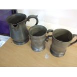 5 pewter tankards