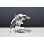 Swarovski Crystal animals to incl dolphin on wave (pieces detached due to glue degrading), mini duck