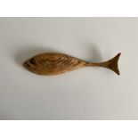 Bob Pyett, Wivenhoe, hand carved wooden fish sculpture